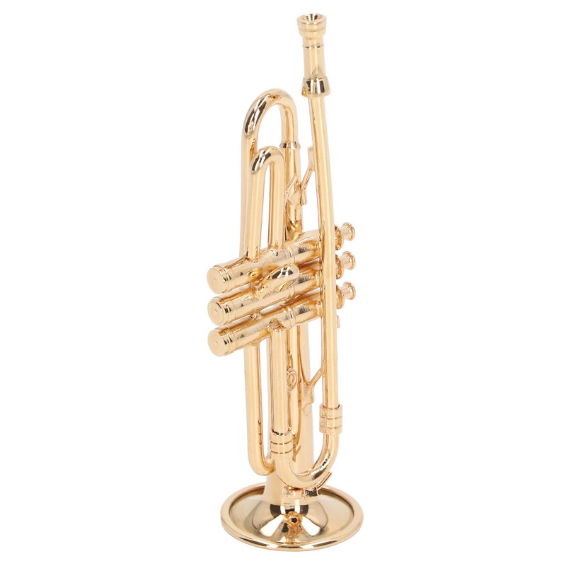 Trumpet Model Ornaments Exquisite Brass Miniature Instrument Desktop Decoration Gold