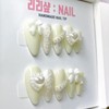 Wedding Pearl Handmade Nail Tips - Short Almond / 웨딩진주