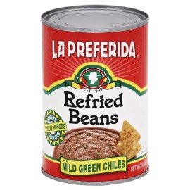 La Preferida Refried Green Chiles Beans 16 oz (Pack Of 12)