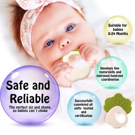 Teething Toys 3-6 Months, Teethers for Babies 3-6 6-12 Months for Teething Relief, Baby Teether Teething Toys 100% Silicone, Newborn Infant Sensory Baby Toys 0-6 Months,bebe mondo (Cauliflower)