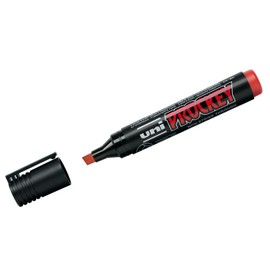 Mitsubishi Uni Prockey 159021 Marker, Chisel Tip, 3 – 6 mm Red