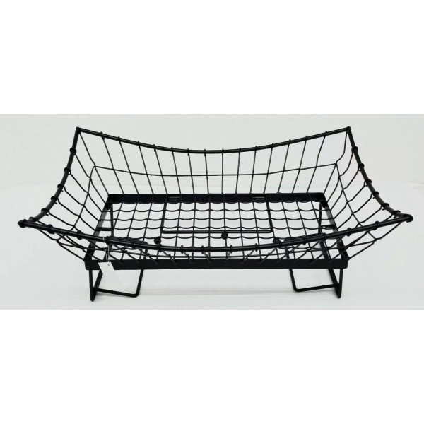 TableCraft GMT2113 Transformer Rectangular Black Metal Basket 21"x23"x5.5" New