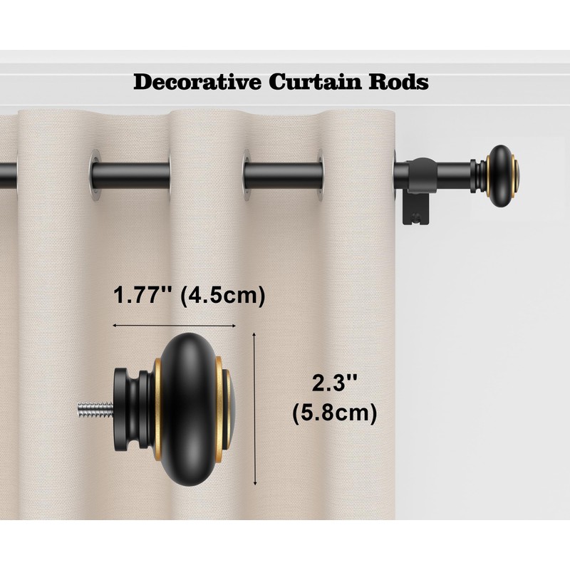 Curtain Rods 18-189 inch, for Window 180 Inch, Adjustable Length