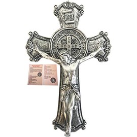 Holy Land Market Resin Catholic Saint Benedict Powerful Cross Crucifix