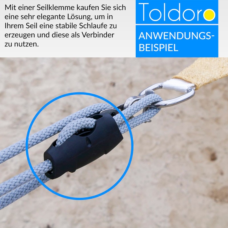 Toldoro Super Sharky Rope Clamp 8 mm Pack of 2