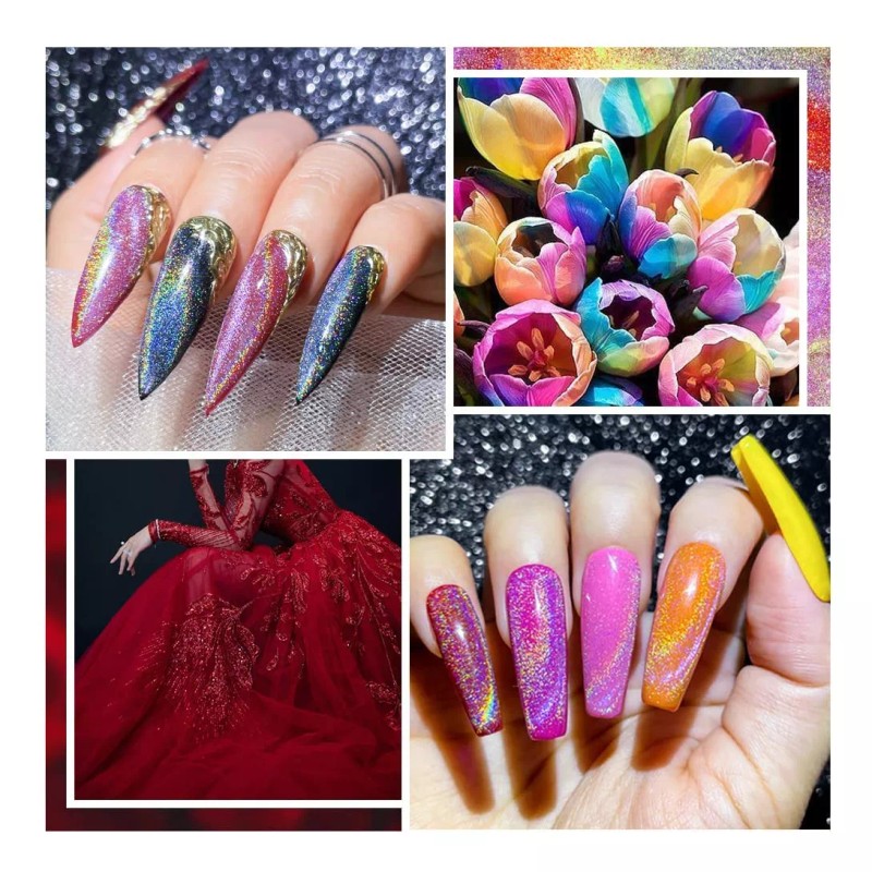 Shinetour Láser Arcoíris Esmaltes Uñas Gel Uñas Efecto Ojo Gato