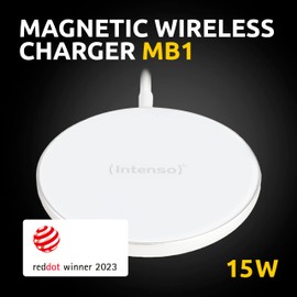 Intenso 15W Magnetic Wireless Charger MW1 White with 30W PD Adapter MagSafe Compatible