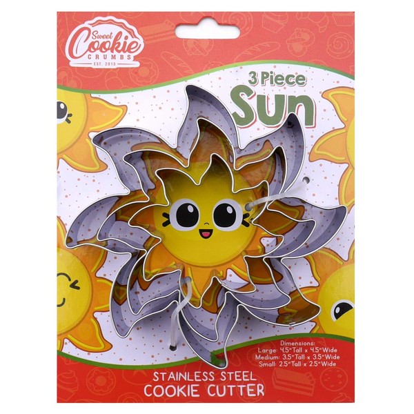 Sun Cookie Cutter Set, 3 Piece, Stainless Steel