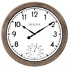 Bulova Patio Time Wall Clock C4879 | 10.25" Rattan-Look Waterproof