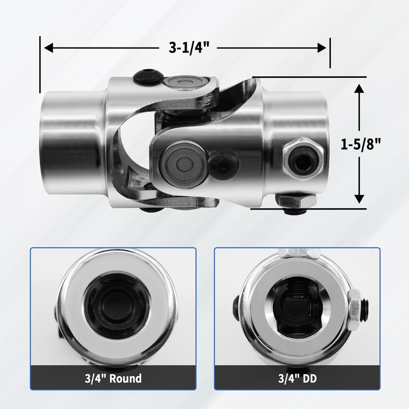 RABROPAR 3/4" DD X 3/4" Round Single Steering Shaft Universal