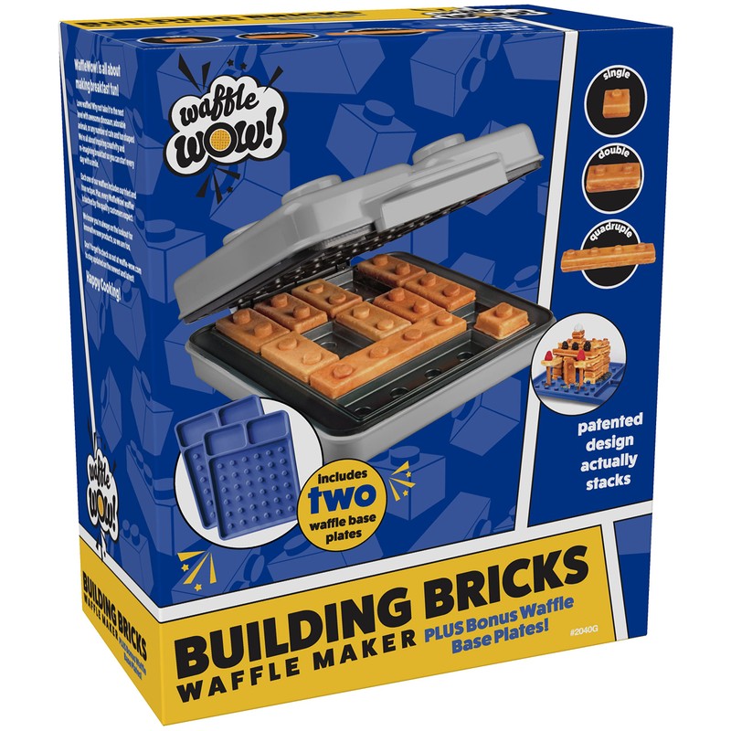 Waffle Wow! Building Brick Electric Waffle Maker - GREY with
