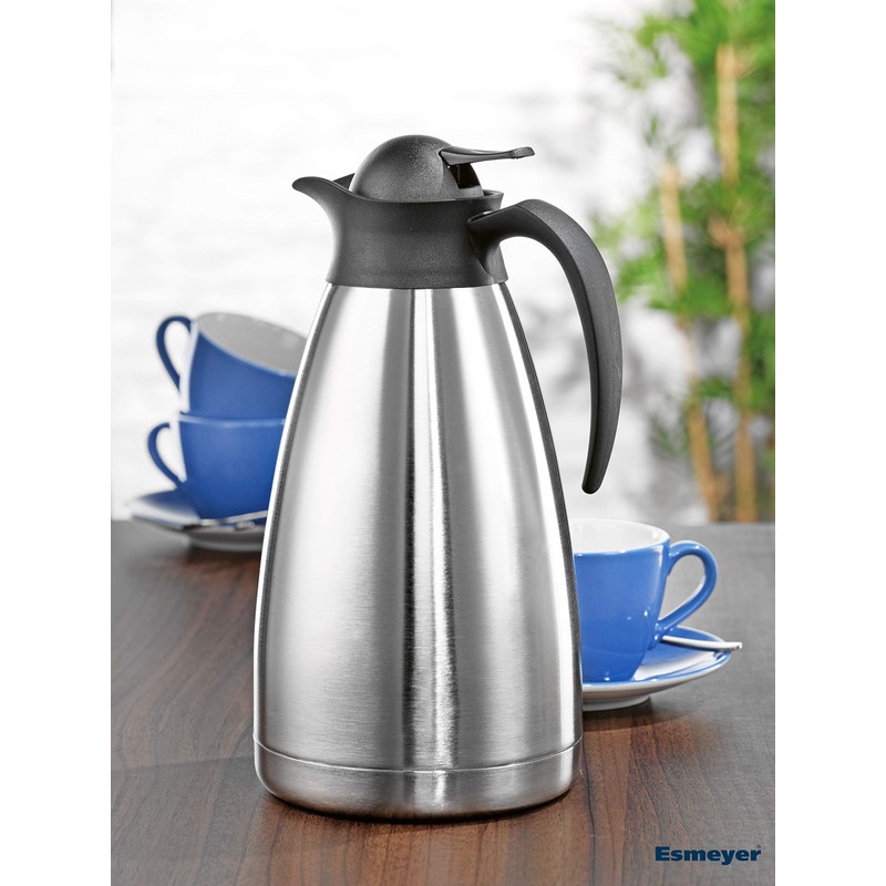 Esmeyer Isolierkanne Thermoart 1,5 Liter, Edelstahl, Silber/schwarz