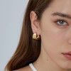 Minimalist Wide Chunky Gold Stud Earrings for Women Dangle Drop