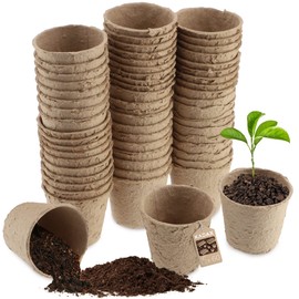KADAX Peat Pots, Propagation Pots, Degradable Propagation Pots, Seedlings Propagation Plates, Organic Pot, Propagation Pot, Paper Pots, Growing Pots, Fibre Pots (60, Round)