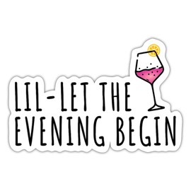 Spreadshirt Lil-let The Evening Begin Sommer Früchte Drink Sticker, max. 10x10 cm, 10 x 10 cm, Mattweiß
