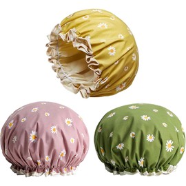 Gorros para Regadera, 3 Piezas, Ajustable, Impermeable, Mujer Reutilizable, Doble Capa, Para Bañarse, Para Belleza del Cabello, Para Dormir