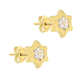 Carissima Gold Women's 9ct Yellow Gold Double Cubic Zirconia Star Stud Earrings