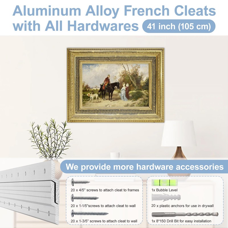 41 inch French Cleat Hanger Heavy Duty Mirror Mounting Hardware