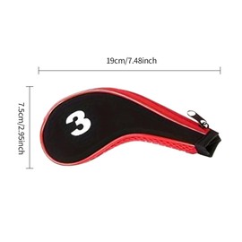 Scott Edward 12pcs Number Print Golf Club Irons Covers Neoprene Zippered Golf Wedge Covers with Long Neck Protective Mesh Golf Head Covers for Men Women Fit Most Standard Irons (Red Black)