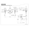 Kingston Brass KB921B Americana 8-Inch Widespread Lavatory Faucet Twin Acrylic