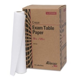 Pro Advantage P751018 Exam Table Paper, 18" x 125', White, Crepe (Pack of 12)