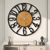 LEIKE Large Wall Clocks,Silent,Non Ticking,Battery Operated Rustic Round Modern Big