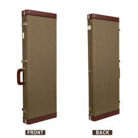 Crossrock Master Series Electric Guitar Case for Fender Stratocaster & Telecaster | Olive Green Tweed Exterior, Re-Engineered Wooden Shell, Leather Handle(CRW720EOG)