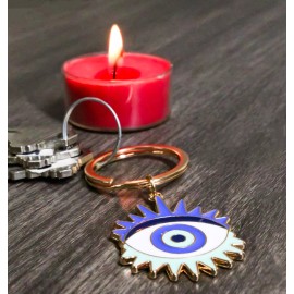 Set Of 2 Wicca New Age Metaphysical All Seeing Eye Of Protection Keychain Charms