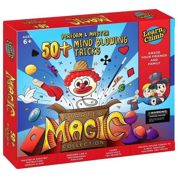 Learn & Climb Magic kit Set for Kids - 50+ Magic Tricks. Clear Instruction Manual & DVD