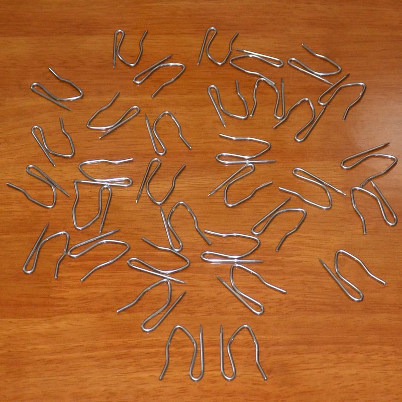 100 PCS Stainless Steel Curtain Hook Pins,Drapery Pin Hooks