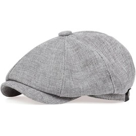 Yixda Herren Schiebermütze Barret Cap Unisex Sommer Atmungsaktiv Schirmmütze Kappe Gatsby Flatcap (DE/NL/SE/PL, Alphanumerisch, Einheitsgröße, Hellgrau)