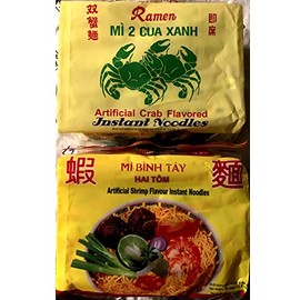Binh Tay Mi Vietnam Instant Ramen Noodles Shrimp and Crab Flavor (Pack of 20)