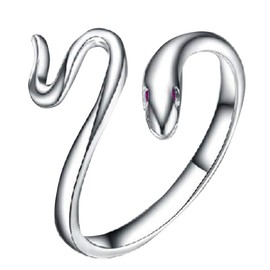 YISHUI HP0276 Red Eyes White Snake Ring, Feng Shui Goods, Ring, 925 Silver, Snake Ring, Women's, Couple Ring, Snakes, One Size Fits Most, Good Luck