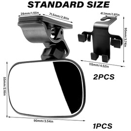 GZLCEU 1 Stk Spiegel Auto Baby, 360° Drehbar Baby Autospiegel Klare Vision Baby Spiegel Auto mit 2 Stk Autohaken für Säuglinge, Kinder und Meisten Auto(Schwarz)