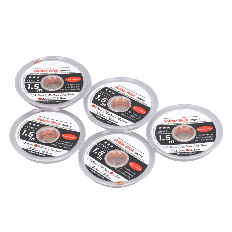 5PCS Solder Wick Red Copper Anti Oxidation Corrosion Resistance Desoldering