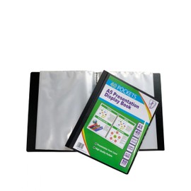 1 x A5 40 Pockets (80 Views) Display Books Black Project Presentation Folder Document Folio Heavy Duty