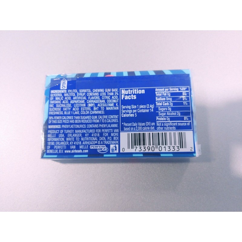 Air Heads Gum pack Blue Raspberry w/ micro candies 14