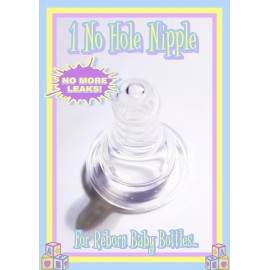 1 Standard Size Universal No Hole Nipple For Reborn Baby Fake Bottles!