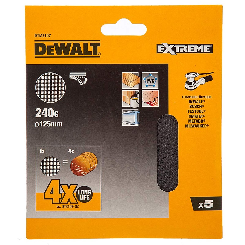 Dewalt DTM3107QZ 125 mm 240G ROS Sand Discs (Pack of