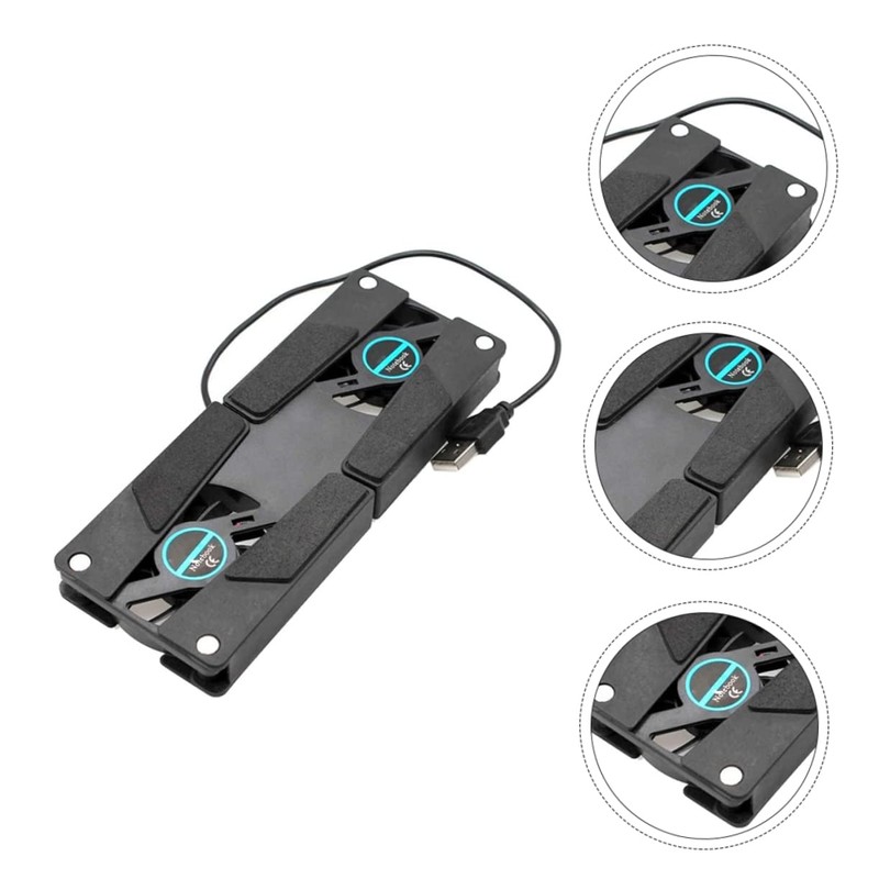 CAXUSD Laptop Cooler Dual Fan Radiator Notebook Cooling Pad Gaming