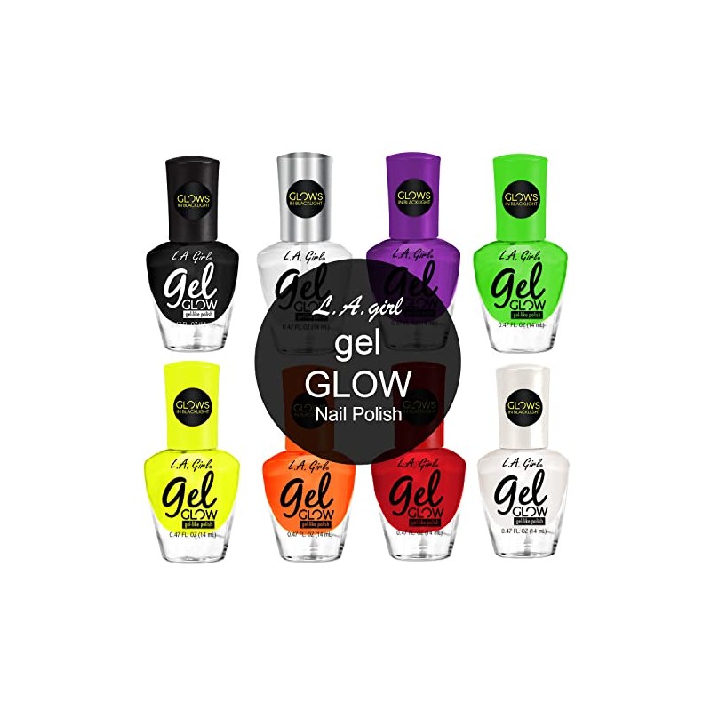 L.A.girl Gel Glow Nail Polish 0.47 oz- 8 Colors, No