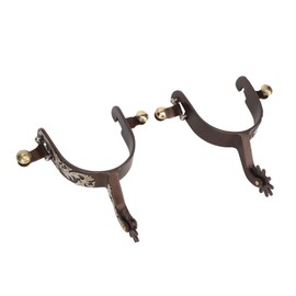 2Pcs Western Cowboy Spurs Vintage Bronze Low Carbon Steel Horse Spurs with Turnable Gear for Horse