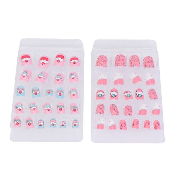 IWOWHERO 2packs Boys and Girls Nail Art Patch Decor Back