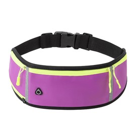 ZYHUI Running Belt Reflective Waist Bags Large Capacity Belt Bag with Zipper Jogger Pouch Hold Phone Bottle (Purple)