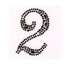 Craftbuddy US 2 x 2" Self Adhesive Stick on Black Rhinestone Numbers Gems Crystals