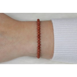 Goldfluss Armband mit 4mm Perlen - verschiedene Längen - Heilstein Schutzstein Talisman Glücksbringer Geschenk (Goldfluss, 20CM)