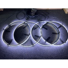 Black Base Sturdy Iron Rings 15.5'' Pure White Rim Lights for Car Truck Led Wheel Lights Switch/Remote Ctrl Solid White 288Leds Tire Lights Metal Ring Offroad Lighting