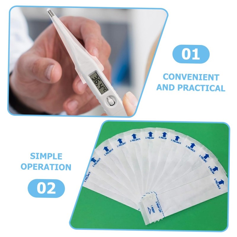 Mobestech 300pcs Paper Thermometer Probe Protective Covers for Accurate Measurement