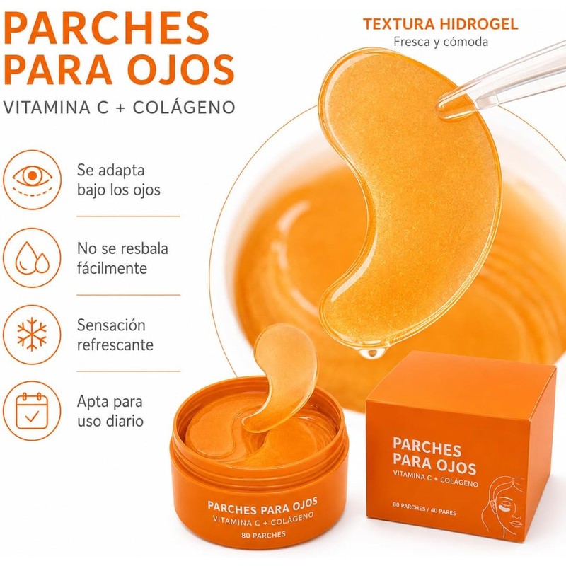 Parches para Ojos con Vitamina C y Colágeno, para Ojeras,