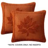 SINYASAN Rust Red Maple Leaf Fall Pillow Covers 18x18 Inches